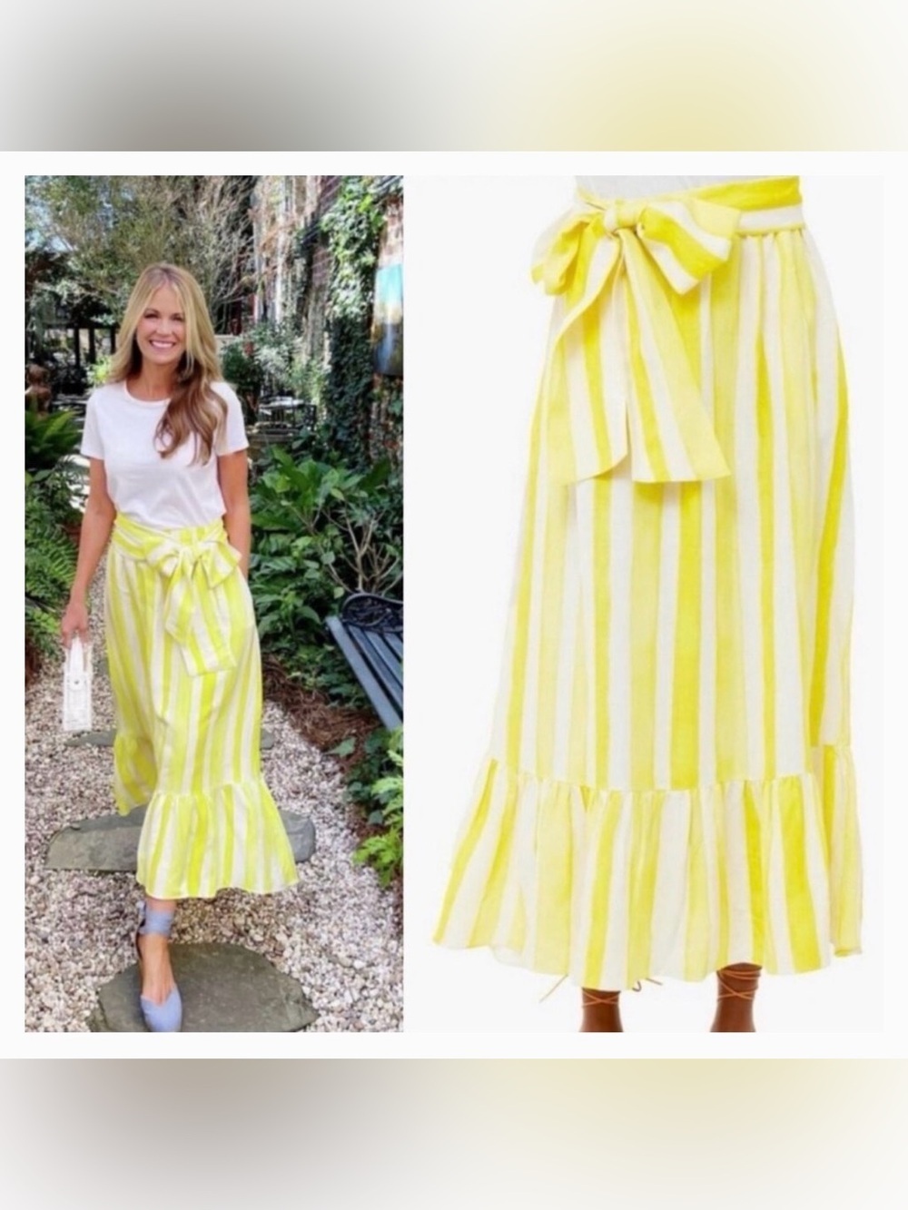 NWT TUCKERNUCK x Cameran Eubanks Cabana Striped Skirt Linen Resortwear SZ S